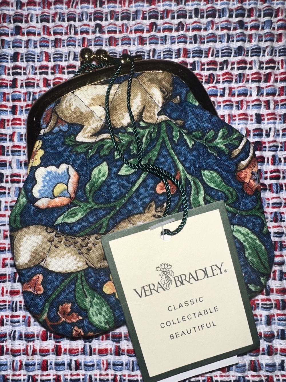 NEW VERA BRADLEY VINTAGE 2000 ANIMAL KINGDOM KISS LOCK COIN  PURSE NEW WITH TAGS